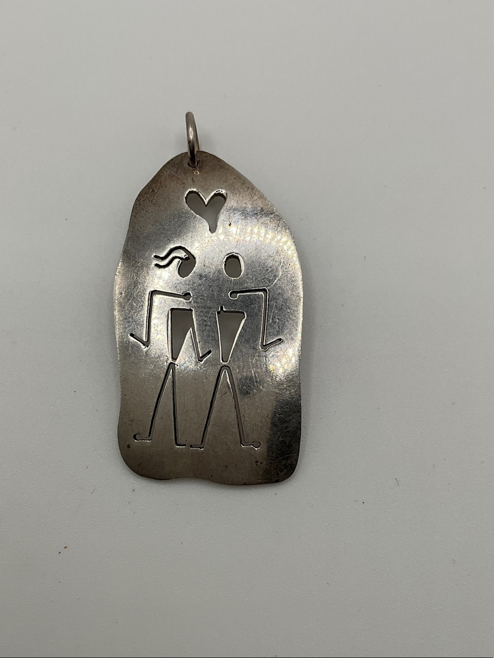 Vintage Taxco Mexican modernist sterling silver cutout pendant